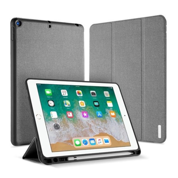 Apple iPad 9.7 (2017 / 2018), mappa tok, Smart Case, Apple Pencil tartóval, Dux Ducis Domo, szürke