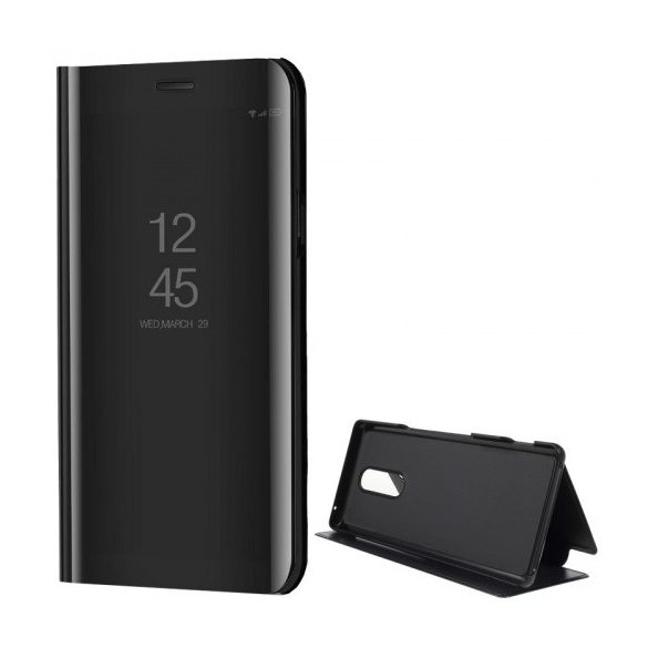 Sony Xperia 1, Oldalra nyíló tok, hívás mutatóval, Smart View Cover, fekete (utángyártott)