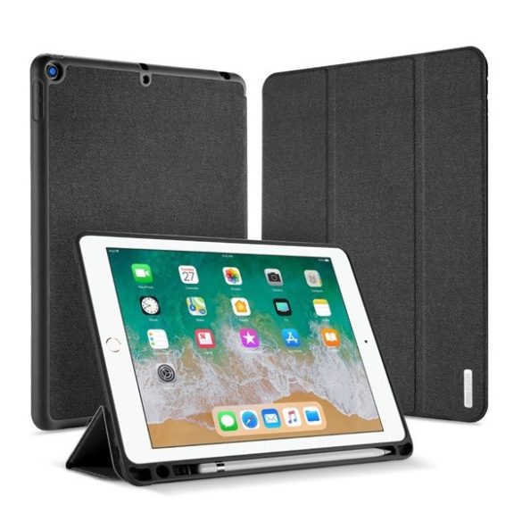 Apple iPad 9.7 (2017 / 2018), mappa tok, Smart Case, Apple Pencil tartóval, Dux Ducis Domo, fekete