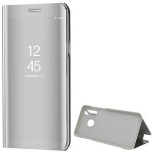 Samsung Galaxy A50 / A50s / A30s, Oldalra nyíló tok, hívás mutatóval, Smart View Cover, ezüst (utángyártott)
