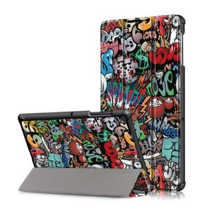 Samsung Galaxy Tab S5e 10.5 SM-T720 / T725, mappa tok, graffiti minta, Trifold, színes