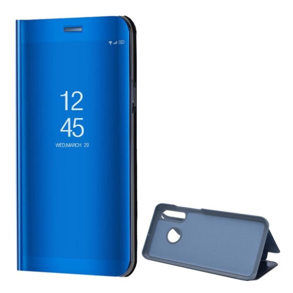 Huawei P30 Lite, Oldalra nyíló tok, hívás mutatóval, Smart View Cover, kék (utángyártott)