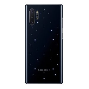 Samsung Galaxy Note 10 Plus / 10 Plus 5G SM-N975 / N976, Műanyag hátlap védőtok, ultravékony, LED világítás, fekete, gyári