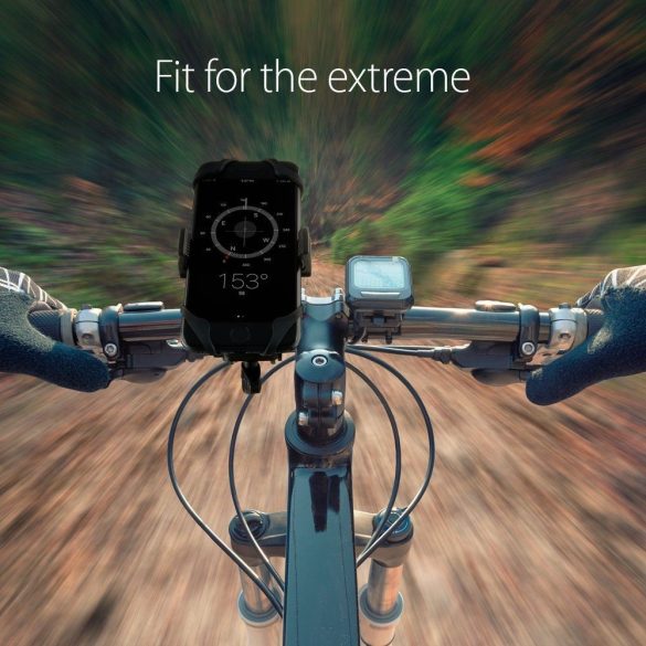 Univerzális, kerékpáros / biciklis tartó, 50 - 89 mm, kormányra szerelhető, 360°-ban forgatható, Spigen A250, fekete (sérült csomagolás)