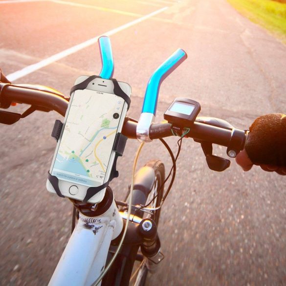 Univerzális, kerékpáros / biciklis tartó, 50 - 89 mm, kormányra szerelhető, 360°-ban forgatható, Spigen A250, fekete (sérült csomagolás)
