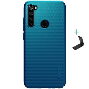 Xiaomi Redmi Note 8, Műanyag hátlap védőtok, stand, Nillkin Super Frosted, zöldes-kék