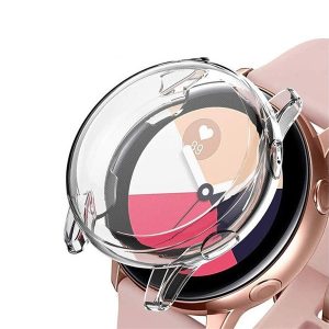 Samsung Galaxy Watch Active 2 (40 mm) SM-R830 / R835, Szilikon védőkeret, szíj nélkül, átlátszó