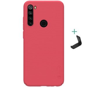 Xiaomi Redmi Note 8T, Műanyag hátlap védőtok, stand, Nillkin Super Frosted, piros