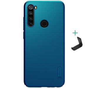 Xiaomi Redmi Note 8T, Műanyag hátlap védőtok, stand, Nillkin Super Frosted, zöldes-kék