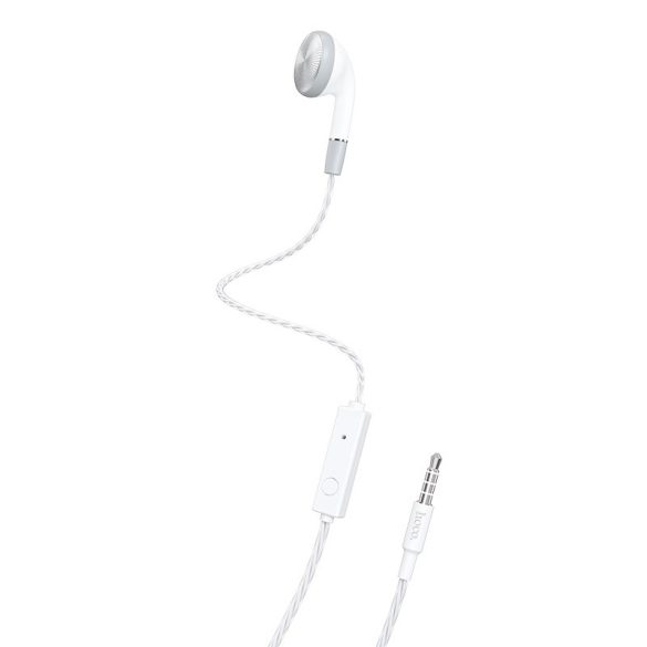 Vezetékes mono fülhallgató, 3.5 mm, mikrofon, funkció gomb, Hoco M61 Nice Tone, fehér