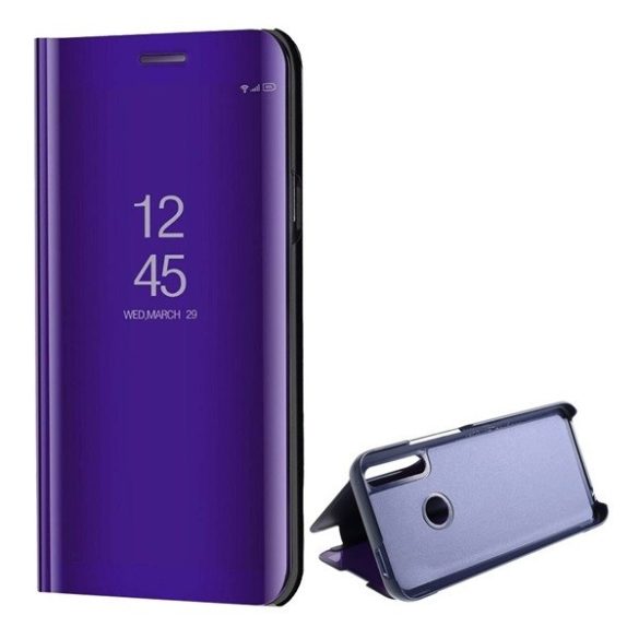 Huawei P Smart Z, Oldalra nyíló tok, hívás mutatóval, Smart View Cover, lila (utángyártott)