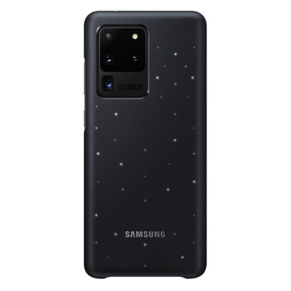 Samsung Galaxy S20 Ultra 5G SM-G988, Műanyag hátlap védőtok, ultravékony, LED világítás, fekete, gyári