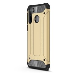   Samsung Galaxy A21 SM-A210F, Műanyag hátlap védőtok, Defender, fémhatású, arany