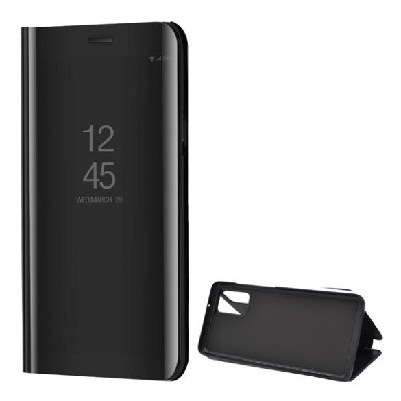 Samsung Galaxy S20 Plus / S20 Plus 5G SM-G985 / G986, Oldalra nyíló tok, hívás mutatóval, Smart View Cover, fekete (utángyártott)