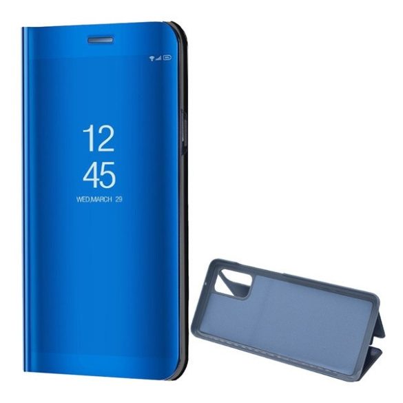 Samsung Galaxy S20 Plus / S20 Plus 5G SM-G985 / G986, Oldalra nyíló tok, hívás mutatóval, Smart View Cover, kék (utángyártott)