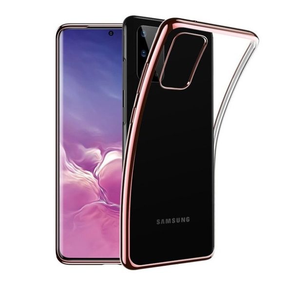 Samsung Galaxy S20 Plus / S20 Plus 5G SM-G985 / G986, Szilikon tok, ESR Essential Crown, átlátszó/vörösarany