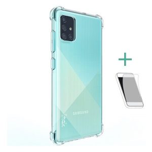 Samsung Galaxy A71 SM-A715F, Szilikon tok, közepesen ütésálló, légpárnás sarok, IMAK, átlátszó