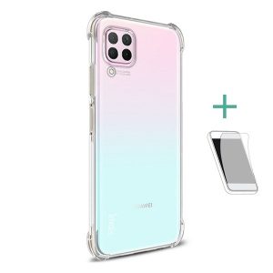 Huawei P40 Lite, Szilikon tok, közepesen ütésálló, légpárnás sarok, IMAK, átlátszó