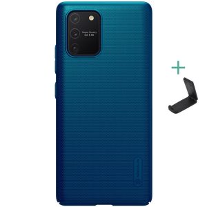 Samsung Galaxy S10 Lite SM-G770, Műanyag hátlap védőtok, stand, Nillkin Super Frosted, zöldes-kék