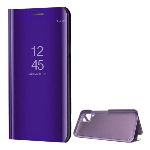 Huawei P40 Lite, Oldalra nyíló tok, hívás mutatóval, Smart View Cover, lila (utángyártott)