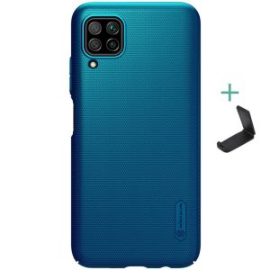 Huawei P40 Lite, Műanyag hátlap védőtok, stand, Nillkin Super Frosted, zöldes-kék