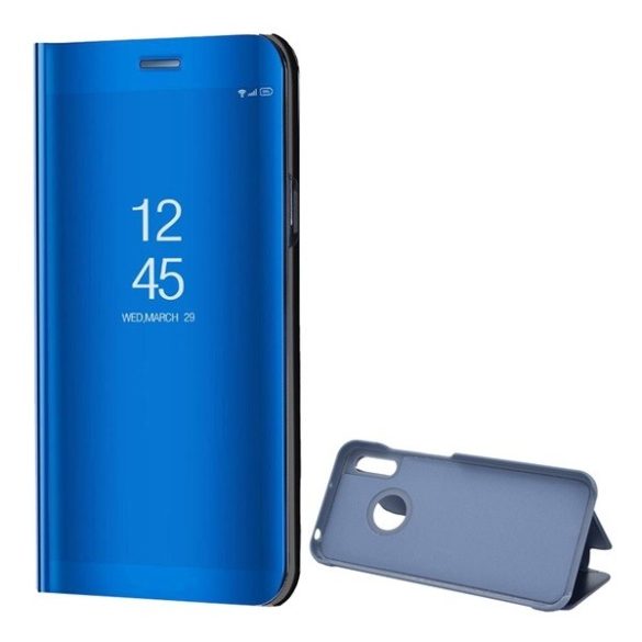 Huawei Y6 (2019) / Y6s (2019), Oldalra nyíló tok, hívás mutatóval, Smart View Cover, kék (utángyártott)