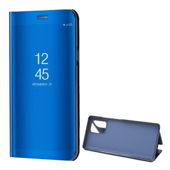 Samsung Galaxy S10 Lite SM-G770, Oldalra nyíló tok, hívás mutatóval, Smart View Cover, kék (utángyártott)