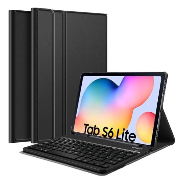 Samsung Galaxy Tab S6 Lite 10.4 / Tab S6 Lite 10.4 (2022) SM-P610 / P615 / P613 / P619, Bluetooth billentyűzetes mappa tok, fekete