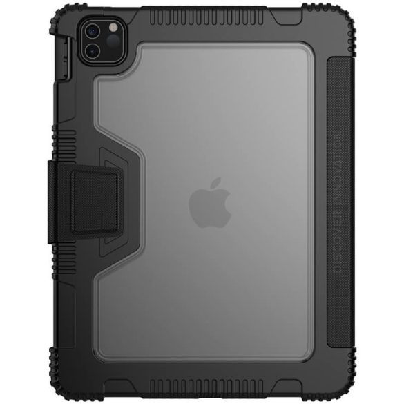 Apple iPad Pro 11 (2020 / 2021 / 2022), mappa tok, közepesen ütésálló, Apple Pencil tartóval, Smart Case, Nillkin, fekete