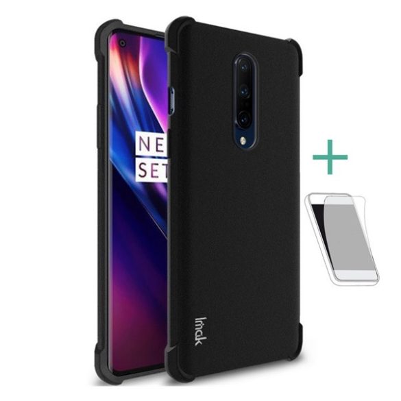 OnePlus 8, Szilikon tok, közepesen ütésálló, légpárnás sarok, IMAK, fekete