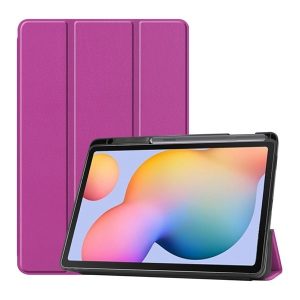 Samsung Galaxy Tab S6 Lite 10.4 (2020 / 2022 / 2024) SM-P610 / P615 / P613 / P619 / P620 / P625, mappa tok, Trifold, érintőceruza tartó, lila