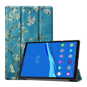 Lenovo Tab M10 (10.1) TB-X605F, mappa tok, virág minta, Trifold, kék/színes