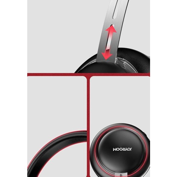 Bluetooth sztereó fejhallgató, v5.0, mikrofon, 3.5mm, hangerő szabályzó, teleszkópos fejpánt, Joyroom JR-HL1, fekete