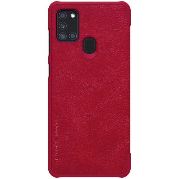 Samsung Galaxy A21s SM-A217F, Oldalra nyíló tok, Nillkin Qin, piros