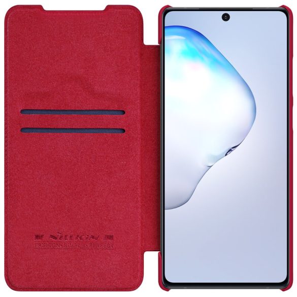 Samsung Galaxy Note 20 / 20 5G SM-N980 / N981, Oldalra nyíló tok, Nillkin Qin, piros