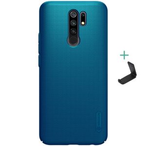 Xiaomi Redmi 9, Műanyag hátlap védőtok, stand, Nillkin Super Frosted, zöldes-kék