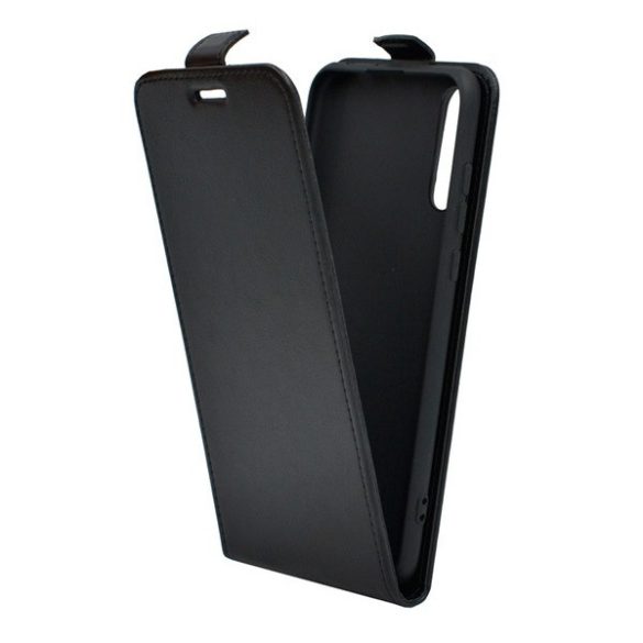 Huawei Y8p, Forcell lenyitható bőrtok, Slim Flexi, felfelé nyíló - kinyitható, fekete