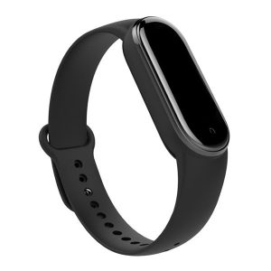 Xiaomi Mi Band 5 / Mi Band 6, szilikon pótszíj, állítható, fekete