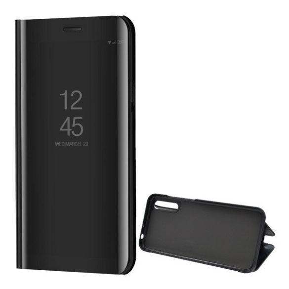 Huawei Y8p, Oldalra nyíló tok, hívás mutatóval, Smart View Cover, fekete (utángyártott)