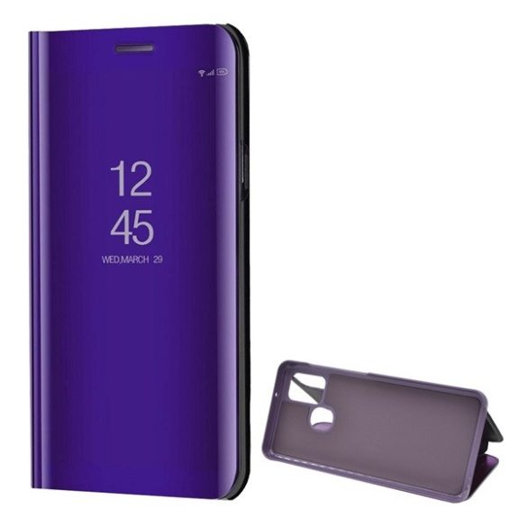 Samsung Galaxy A21s SM-A217F, Oldalra nyíló tok, hívás mutatóval, Smart View Cover, lila (utángyártott)
