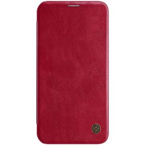 Apple iPhone 12 Pro Max, Oldalra nyíló tok, Nillkin Qin, piros
