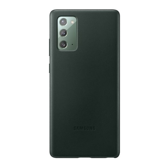 Samsung Galaxy Note 20 / 20 5G SM-N980 / N981, Műanyag hátlap védőtok, bőr hátlap, zöld, gyári