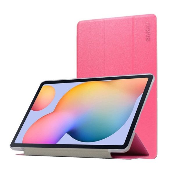 Samsung Galaxy Tab S6 Lite 10.4 (2020 / 2022 / 2024) SM-P610 / P615 / P613 / P619 / P620 / P625, mappa tok, Trifold, Enkay, rózsaszín