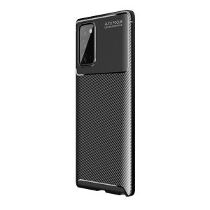 Samsung Galaxy Note 20 / 20 5G SM-N980 / N981, Szilikon tok, közepesen ütésálló, légpárnás sarok, karbon minta, fekete