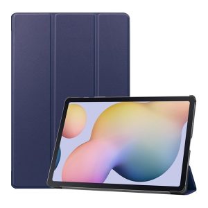 Samsung Galaxy Tab S7 Plus 12.4 / Tab S7 FE 12.4 / Tab S8 Plus 12.4, mappa tok, Trifold, sötétkék