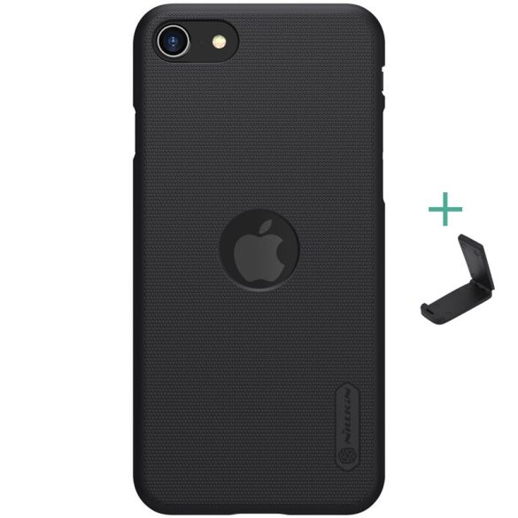 Apple iPhone SE (2020) / SE (2022), Műanyag hátlap védőtok, stand, Nillkin Super Frosted, logo kivágással, fekete
