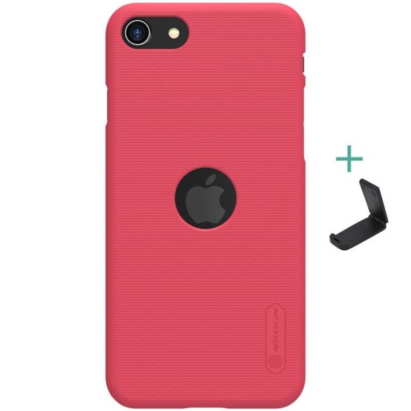 Apple iPhone SE (2020) / SE (2022), Műanyag hátlap védőtok, stand, Nillkin Super Frosted, logo kivágással, piros