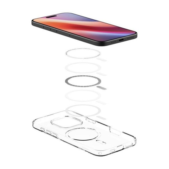 Apple iPhone 16 Pro, Szilikon tok, Magsafe töltővel kompatibilis, Spigen Liquid Crystal Mag, átlátszó