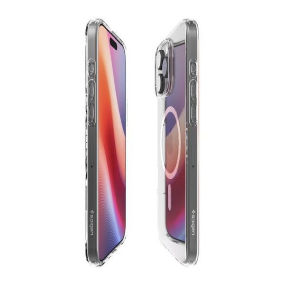 Apple iPhone 16 Pro, Szilikon tok, Magsafe töltővel kompatibilis, Spigen Liquid Crystal Mag, átlátszó