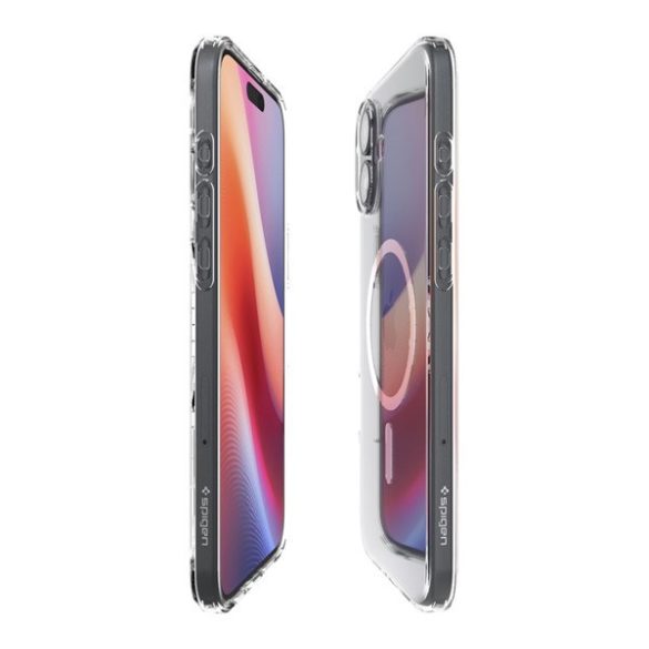 Apple iPhone 16 Plus, Szilikon tok, Magsafe töltővel kompatibilis, Spigen Liquid Crystal Mag, átlátszó